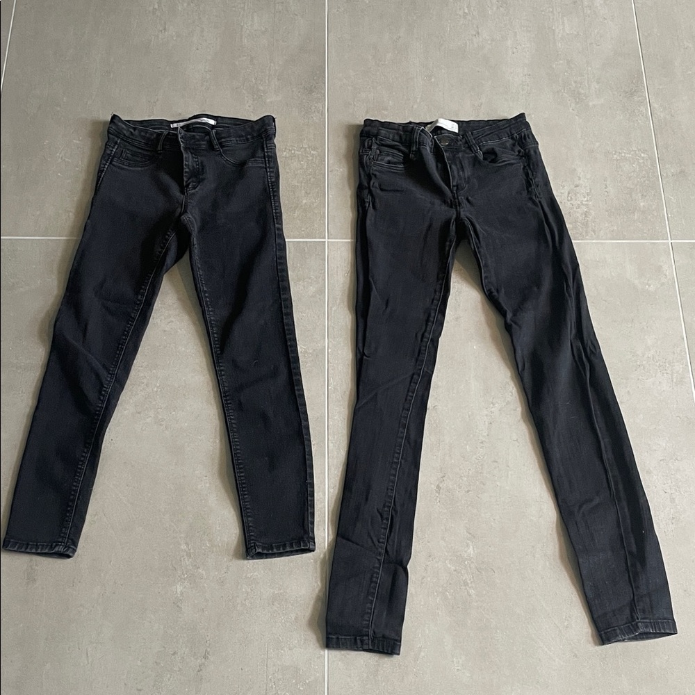 2 BLACK ZARA High-Rise Black Women's Jeans - Trafaluc Denim - SIZE: 4/6